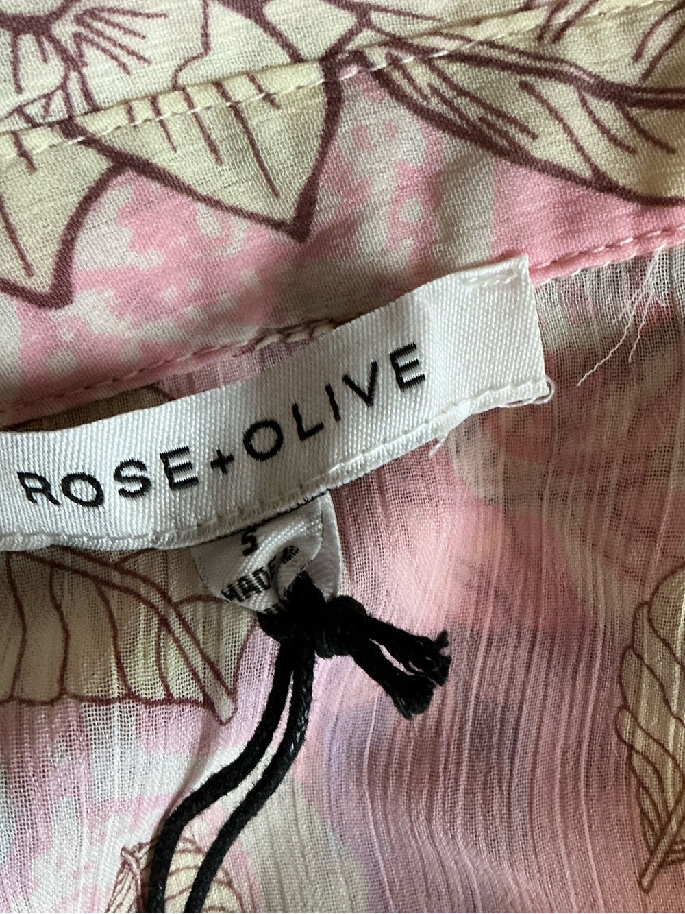 Rose + Olive Women’s Sheer Floral Swimsuit Cover-Up Belted Kimono with Side Slit - Picture 11 of 11